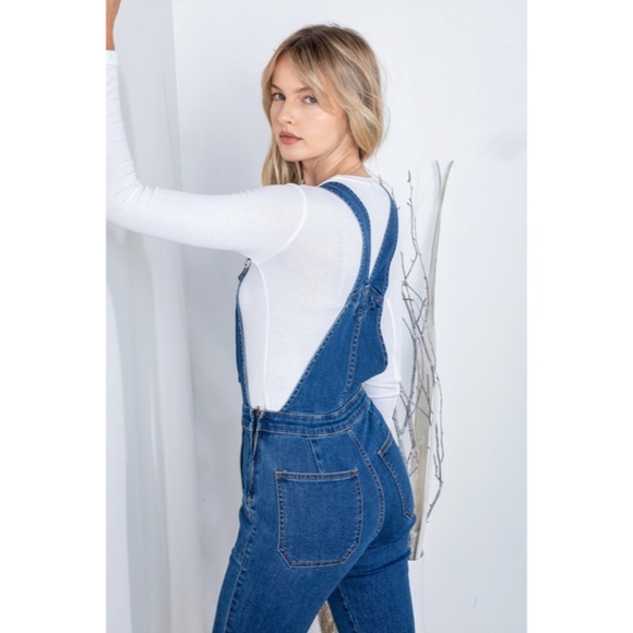 SOLD OUT Denim Retro Vintage 70's Flared Bell Bottom Bohemian Casual Overalls - Picture 7 of 7
